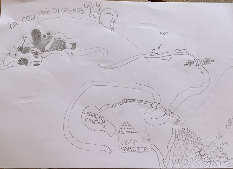 La mappa dell'indagine disegnata a matita